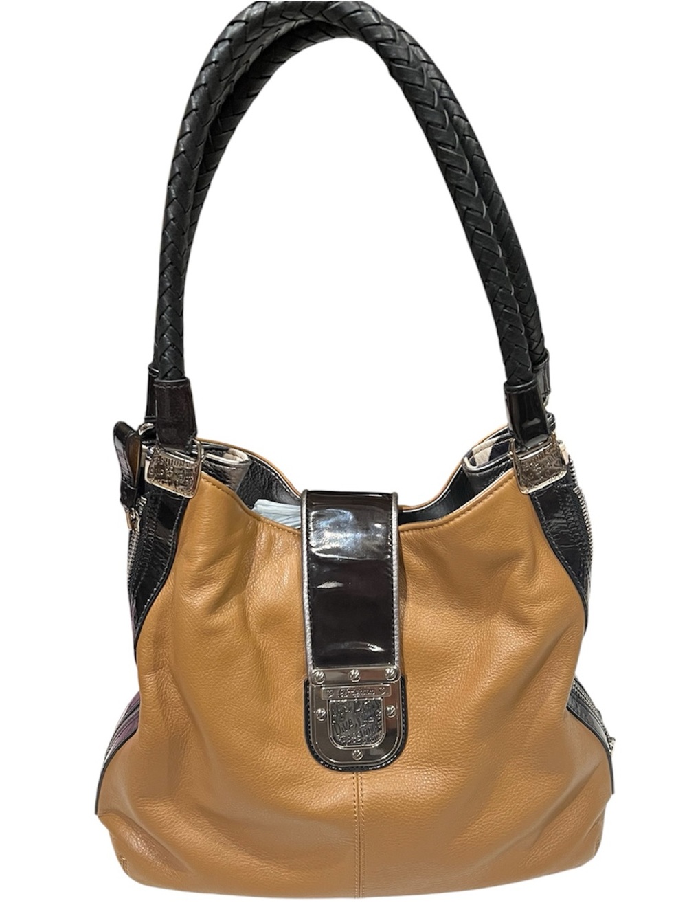 BRIGHTON Fashionista City Block Dovima Brown Black Zebra Shoulder Hand Bag Purse